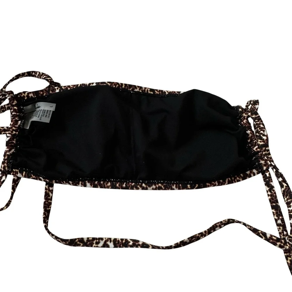 Lulus Women's Size Large Leopard Bikini Set Padded Swimsuit Swimwear | 69-28